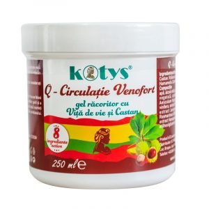 Q-Circulatie Venofort, gel racoritor cu Vita de vie si Castan 250 ml Kotys
